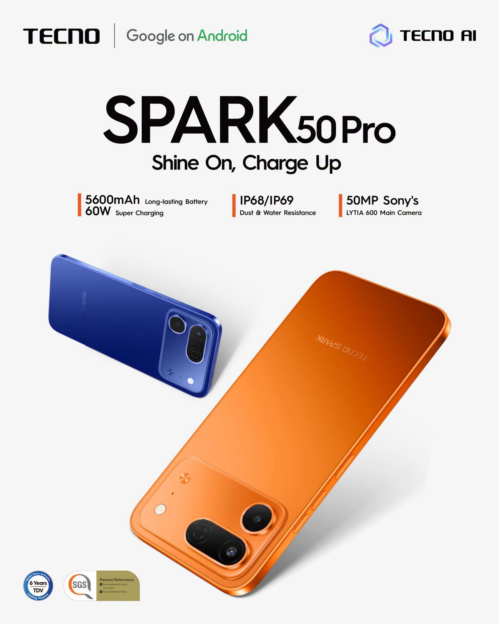 Tecno spark50 pro (128+6)